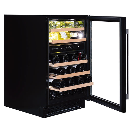 Dunavox Flow-38 Wijnkoelkast | DAUF-38.100DMB | 2 Zones | Mat Zwart