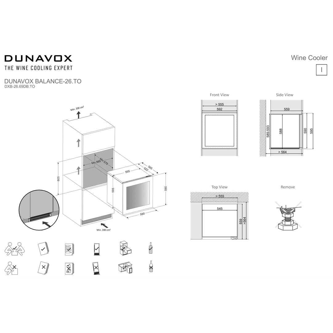 Dunavox Joy-26 Wijnkoelkast | DXJ-26.69DB | 2 Zones
