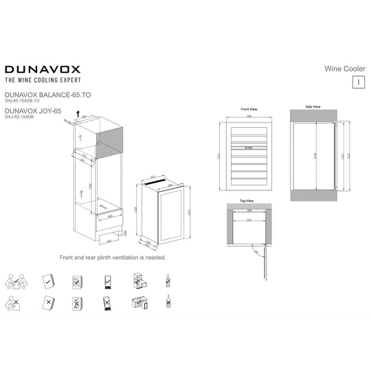 Dunavox Balance-65.TO Wijnkoelkast | DXB-65.154DB.TO | 2 Zones