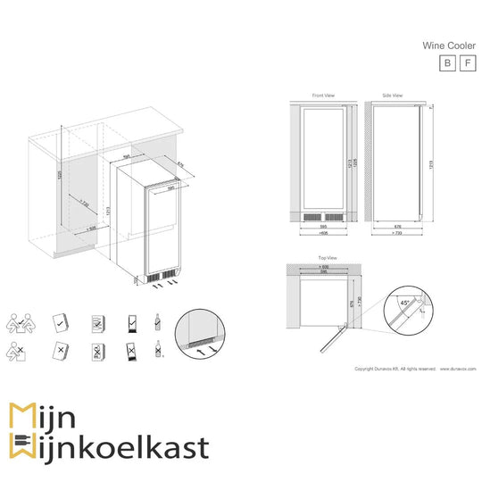 Dunavox Grande-94 Wijnkoelkast | DX-94.270DCK | 2 Zones | RAL Kleur