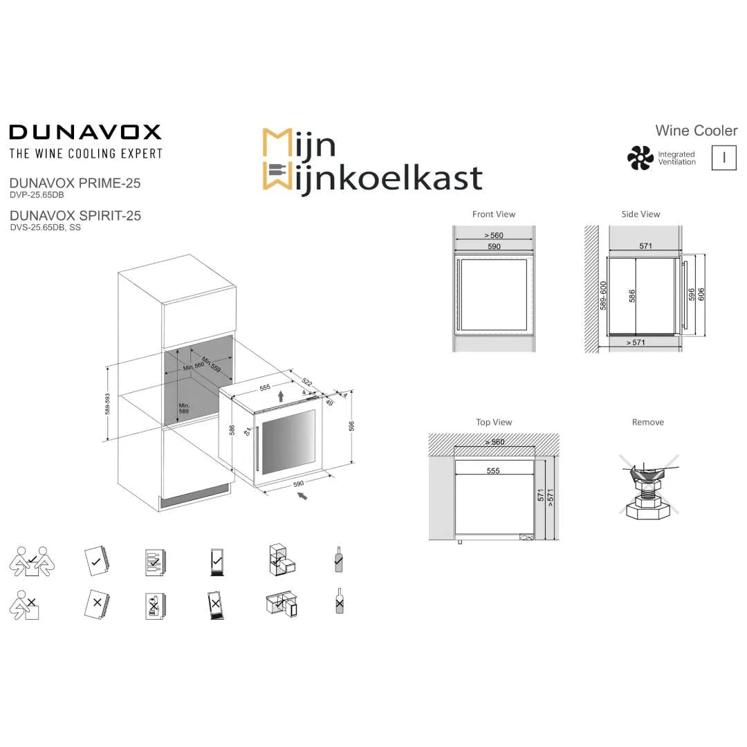 Dunavox Spirit-25 Wijnkoelkast | DVS-25.65DB | 2 Zones