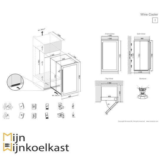 Dunavox Joy-89 Wijnkoelkast | DX-89.246TC | 2 Zones | RAL Kleur