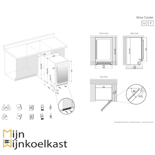Dunavox Flow-38 Wijnklimaatkast | DAUF-38.100DB | 2 Zones - Elite Wijnkoelkast