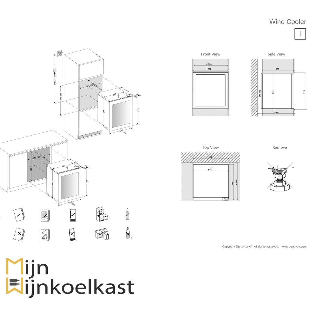 Dunavox Glance-32 Wijnklimaatkast | DAVG-32.80DOP.TO | 2 Zones - Elite Wijnkoelkast
