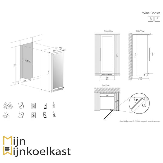 Dunavox Grande-123 Wijnklimaatkast | DX-123.338DSS | 2 Zones - Elite Wijnkoelkast
