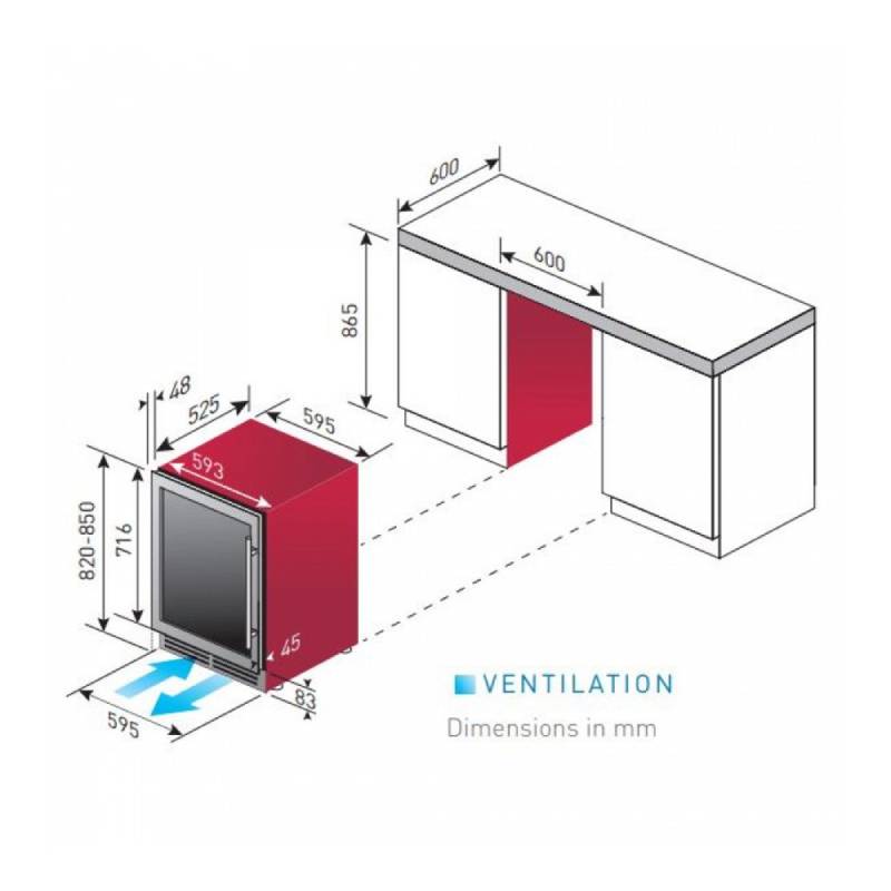 Le Chai Wijnkoelkast | LM480 | 48 Flessen | 1 Zone - Mijn-Wijnkoelkast